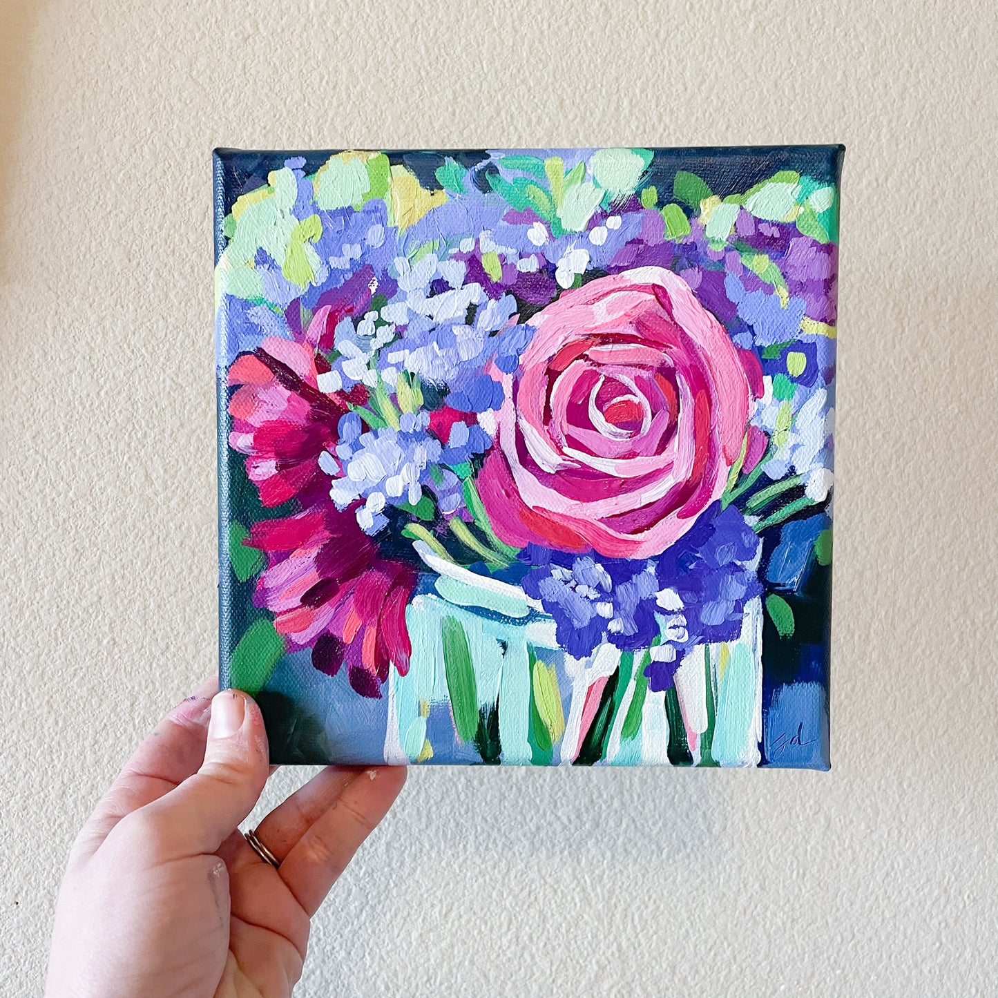 Rose in Pink and Mint